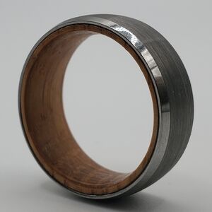 Tungsten Barrel Wood 8mm Wedding Band Men Size 8-9-11